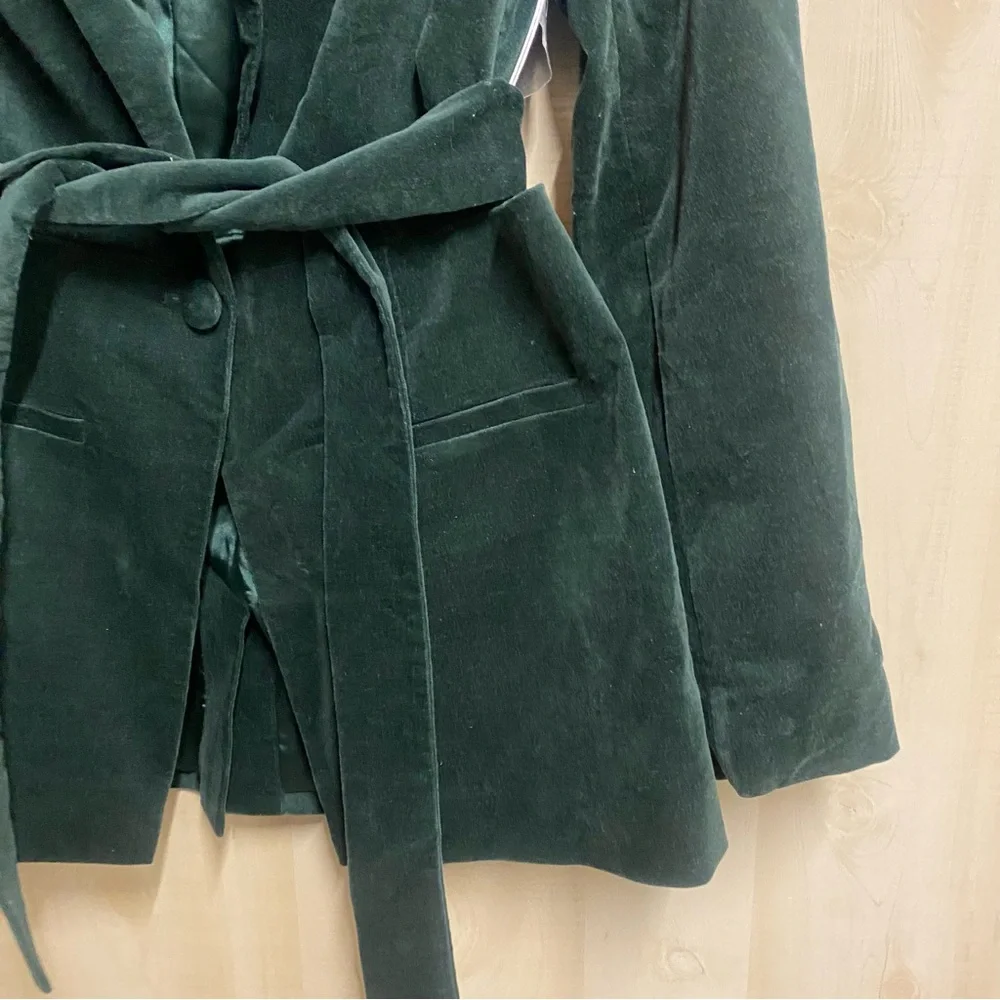 Good American Green Velvet Holiday Blazer Size Large - Picture 6 of 12